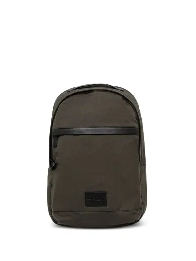 Marc O'polo Leather-trimmed Backpack In Green