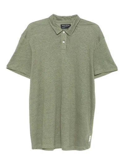Marc O'polo Linen Polo Shirt In Green