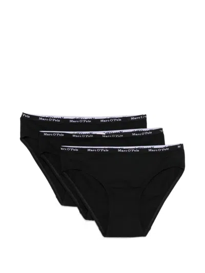 Marc O'polo Logo-detail Briefs (set Of Three) In Black