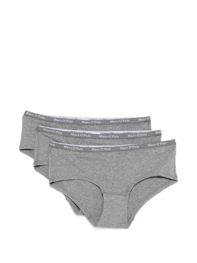 Marc O'polo Logo-detail Briefs (set Of Three) In Gray