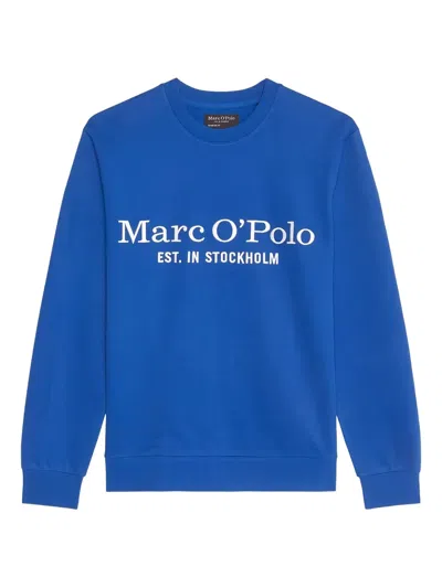 Marc O'polo Logo-detailed Crew Neck Sweatshirt In Blue