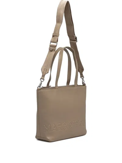 Marc O'polo Logo-embossed Top-handle Tote Bag In Green