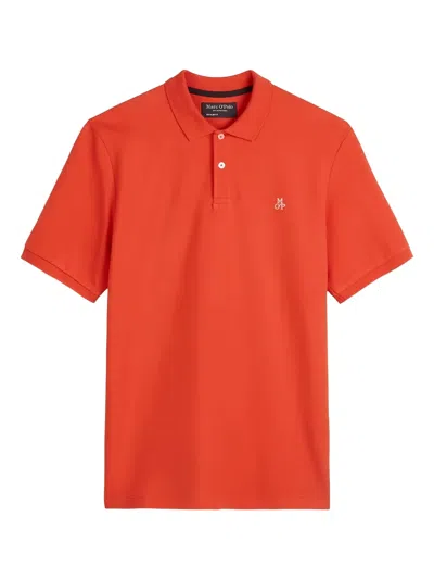 Marc O'polo Logo-embroidered Polo Shirt In Red