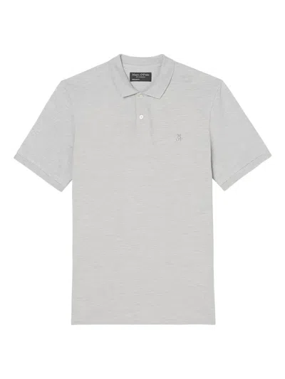 Marc O'polo Logo-embroidered Polo Shirt In Gray