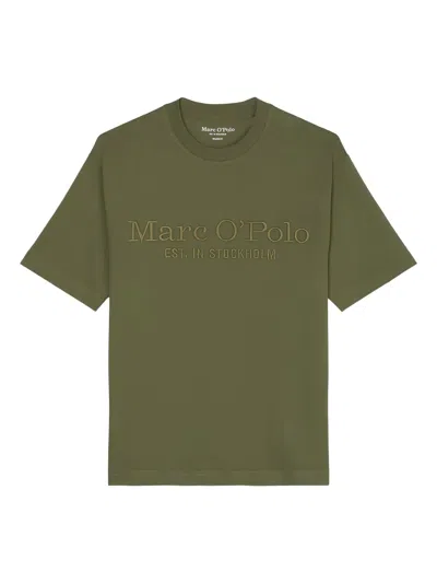 Marc O'polo Logo-embroidered T-shirt In Green
