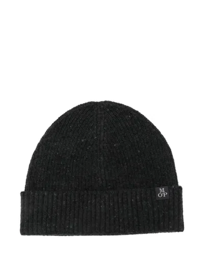 Marc O'polo Logo-patch Beanie Hat In Black