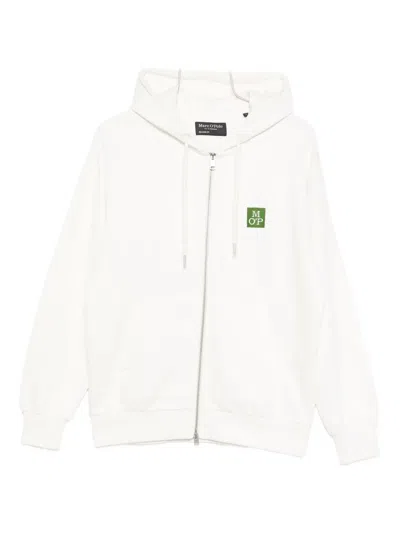 Marc O'polo Logo-patch Hoodie In Gray
