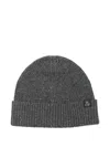Marc O'polo Logo-patch Ribbed Beanie Hat In Gray
