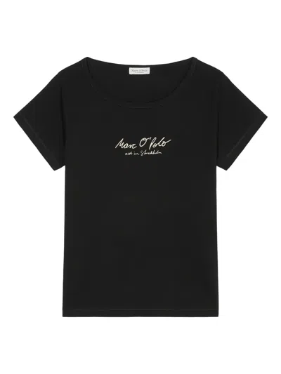 Marc O'polo Logo-signature T-shirt In Black