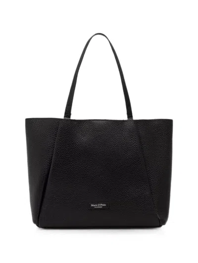 Marc O'polo Logo-appliqué Leather Tote Bag In Black
