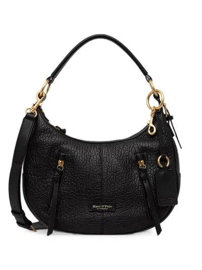 Marc O'polo Logo-appliqué Leather Tote Bag In Black