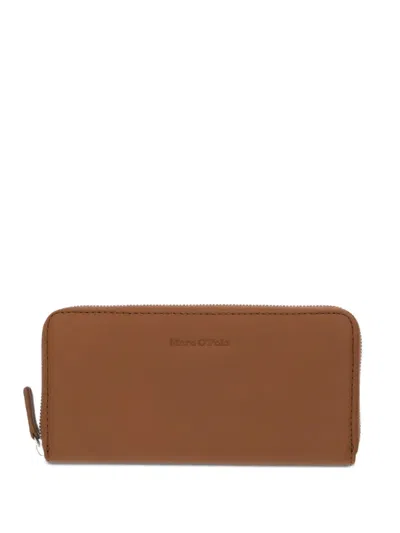 Marc O'polo Logo-debossed Zip-around Wallet In Brown