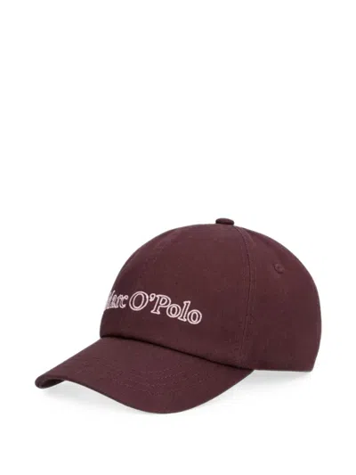 Marc O'polo Logo-embroidered Baseball Cap In Burgundy