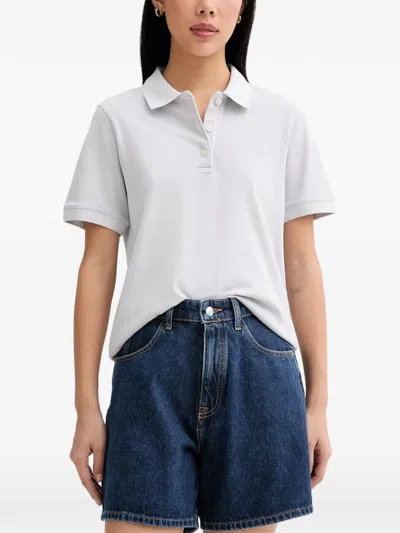 Marc O'polo Logo-embroidered Piqué Polo Shirt In Blue