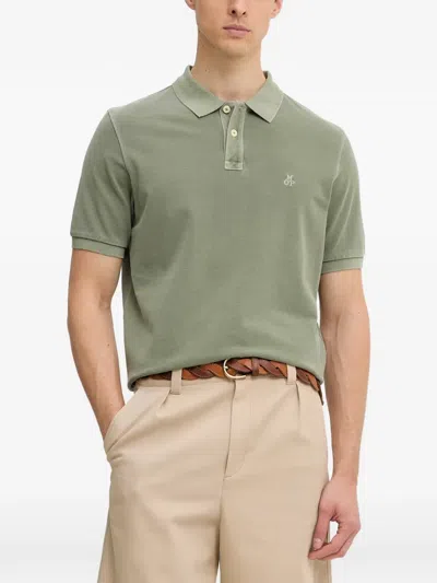 Marc O'polo Logo-embroidered Short-sleeve Polo Shirt In Green
