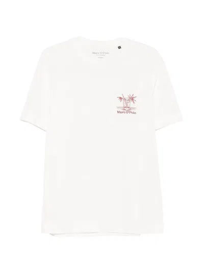 Marc O'polo Logo-embroidered T-shirt In White