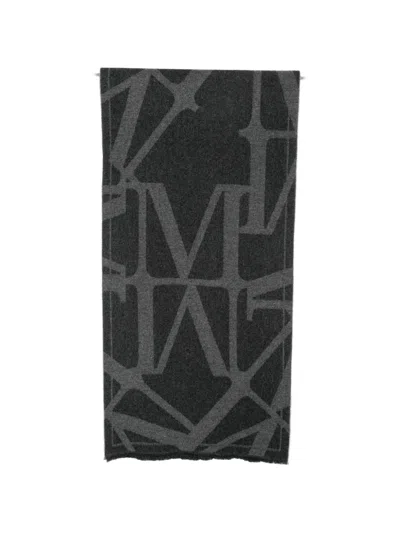 Marc O'polo Logo-intarsia Frayed Scarf In Brown