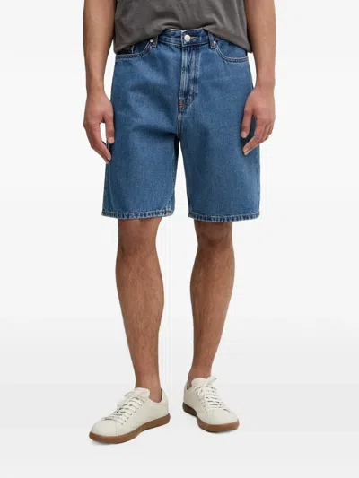 Marc O'polo Logo-patch Denim Shorts In Blue