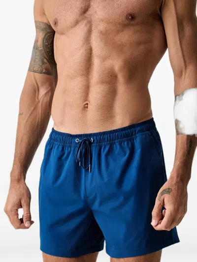Marc O'polo Logo-patch Drawstring Swim Shorts In Blue