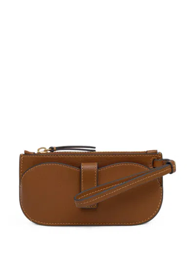 Marc O'polo Logo-patch Leather Glasses Case In Brown