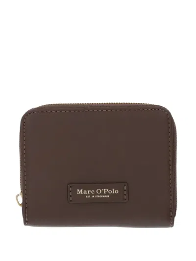 Marc O'polo Logo-patch Zip-around Wallet In Brown