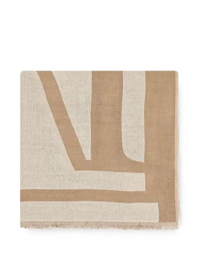 Marc O'polo Logo-print Frayed Scarf In Multi