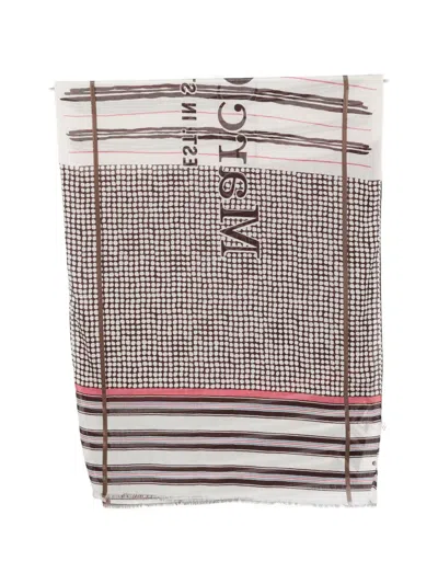 Marc O'polo Logo-print Fringed Scarf In Brown