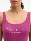 LOGO-PRINT SCOOP-NECK SWIMSUIT