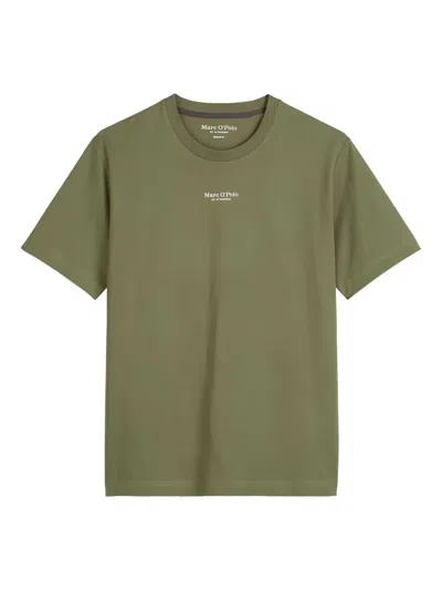 Marc O'polo Logo-print Crew-neck T-shirt In Green