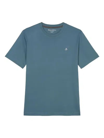 Marc O'polo Crew-neck Logo T-shirt In Blue