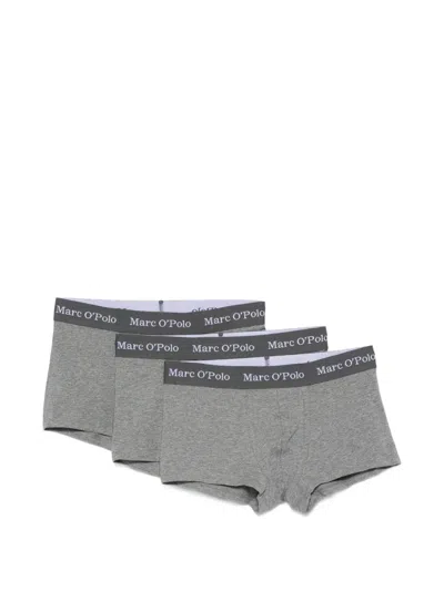 Marc O'polo Logo-waistband Boxers (set Of Three) In Gray
