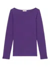 Marc O'polo Long-sleeve Boat-neck Top In Purple