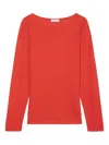Marc O'polo Long-sleeve Boat-neck Top In Red