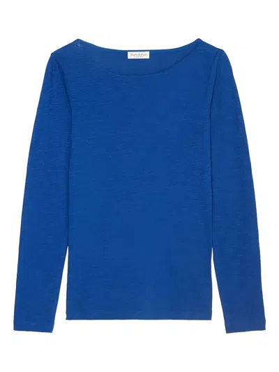Marc O'polo Long-sleeve Crew-neck Top In Blue