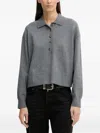 Marc O'polo Long-sleeve Knitted Polo Shirt In Gray