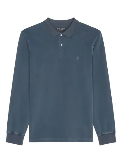 Marc O'polo Long-sleeve Polo Shirt In Blue