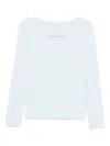 Marc O'polo Long-sleeve Round-neck Top In Blue