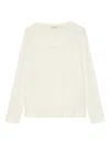 Marc O'polo Long-sleeve Scoop-neck Top In Neutral