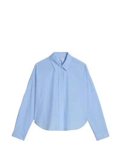 Marc O'polo Long Sleeve Woven Top In Blue