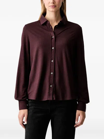 Marc O'polo Long-sleeve Button-down Shirt In Burgundy