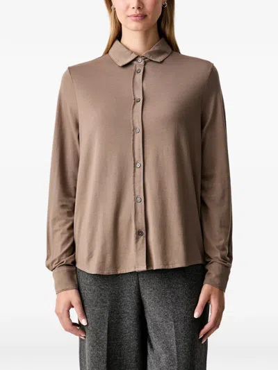Marc O'polo Long-sleeve Button-up Shirt In Brown