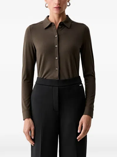 Marc O'polo Long-sleeve Button-up Shirt In Brown