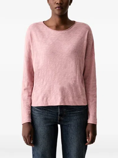 Marc O'polo Long-sleeve Crew-neck T-shirt In Pink