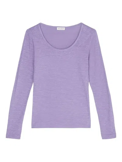 Marc O'polo Long-sleeve Scoop-neck Top In Purple
