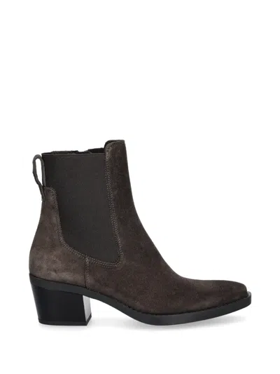 Marc O'polo Luna Suede Pointed-toe Ankle Boots In Brown