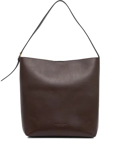 Marc O'polo Medium Buckle-fastening Leather Tote Bag In Black
