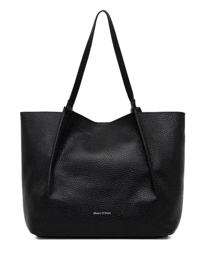 Marc O'polo Medium Pebbled Tote Bag In Black