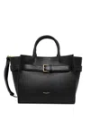 Marc O'polo Medium Shopper Buckle-fastening Leather Tote Bag In Black