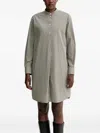 Marc O'polo Mini-checked Button-up Shirt Dress In Gray
