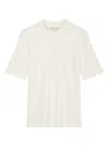 Marc O'polo Mock-neck Short-sleeve Top In White